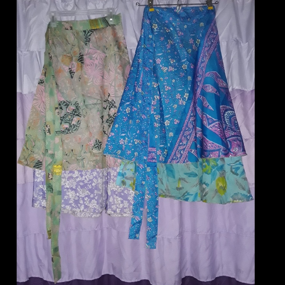 BOTH 2 in 1 reversible wrap skirt dress boho top